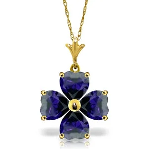 3.6 Carat 14K Solid Yellow Gold Beauty At Best Sapphire Necklace