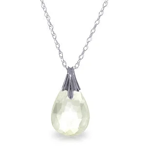 3 Carat 14K Solid White Gold Joy's Rewards White Topaz Necklace