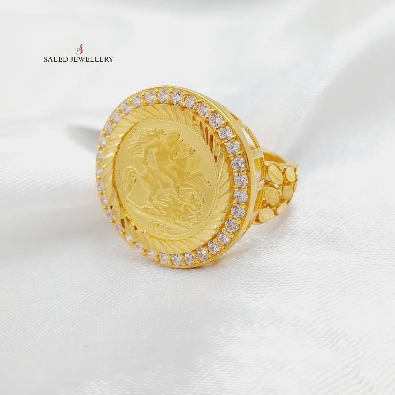 Zircon Studded English Lira Ring