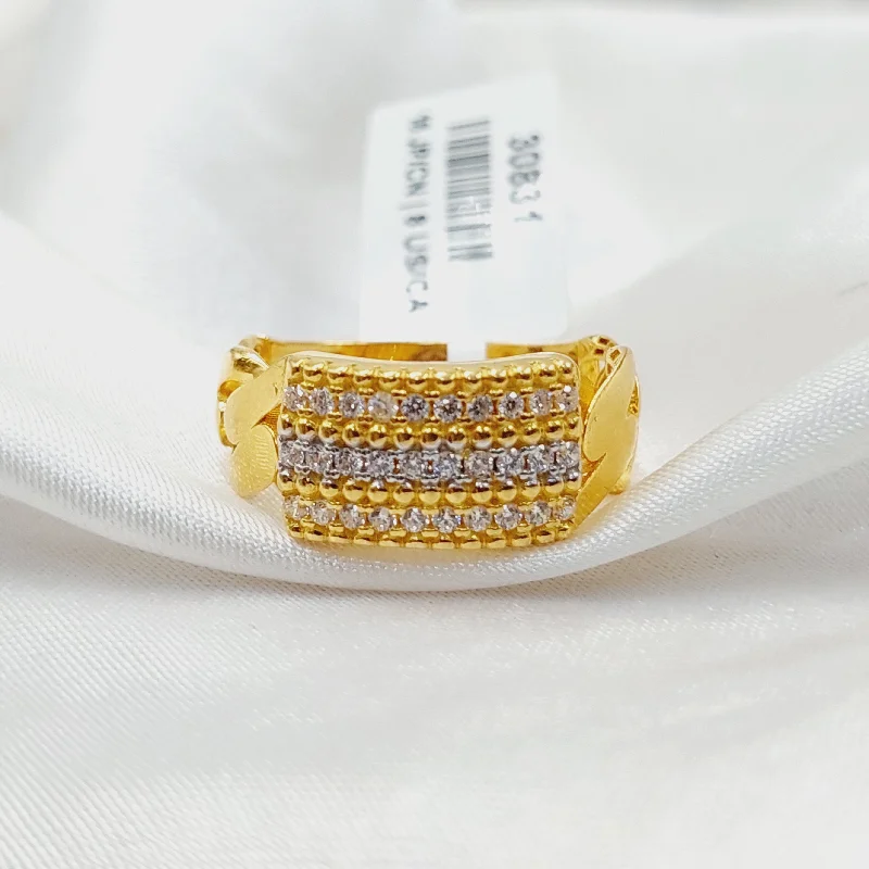 Zircon Studded Bar Ring