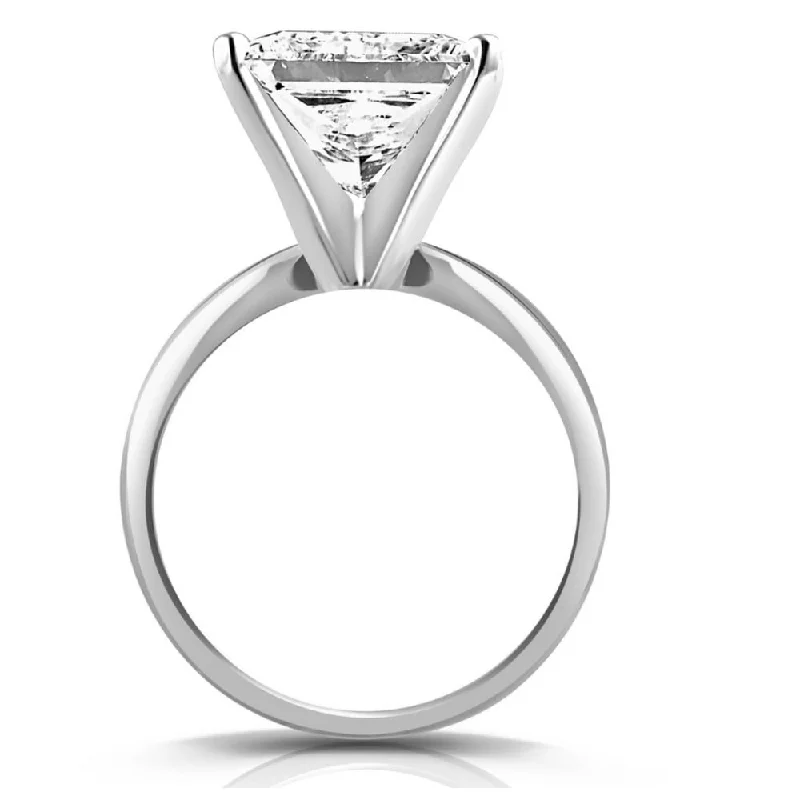 3Ct Certified Princess Cut Solitaire Diamond Engagement Ring Gold Lab Grown