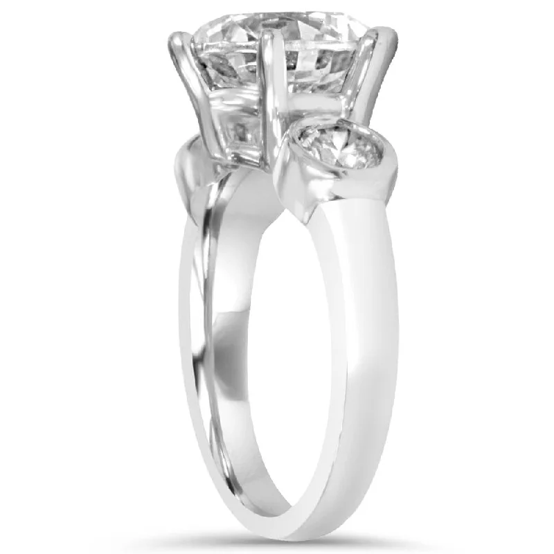 4.00CT Diamond Engagement Ring White Gold Lab Grown