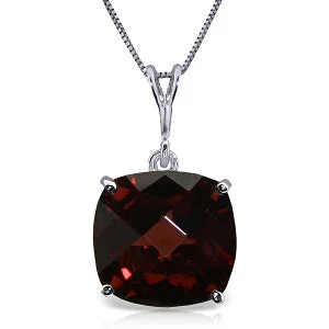 4.5 Carat 14K Solid White Gold Necklace Natural Checkerboard Cut Garnet