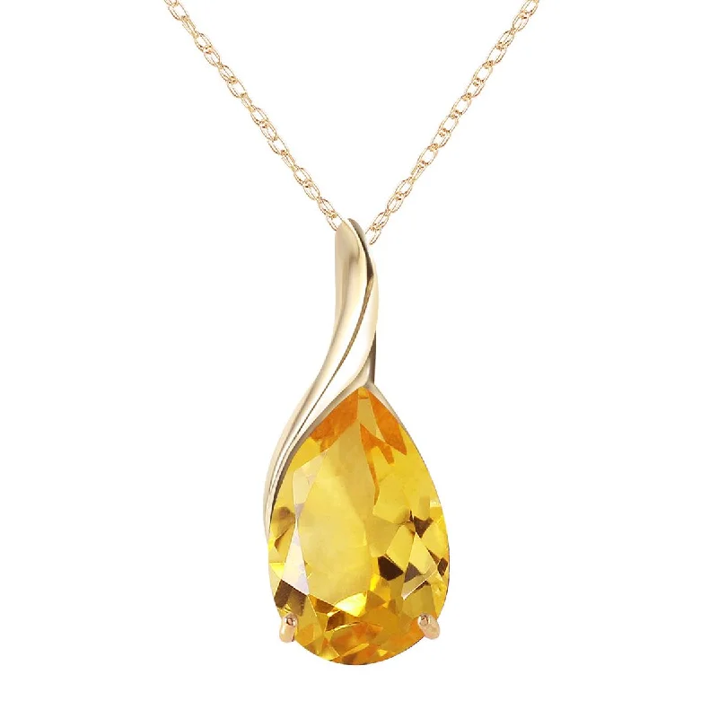 5 Carat 14K Solid Yellow Gold Milestone Citrine Necklace