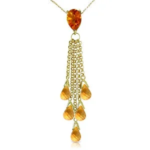 7.5 Carat 14K Solid Yellow Gold Tender Feelings Citrine Necklace