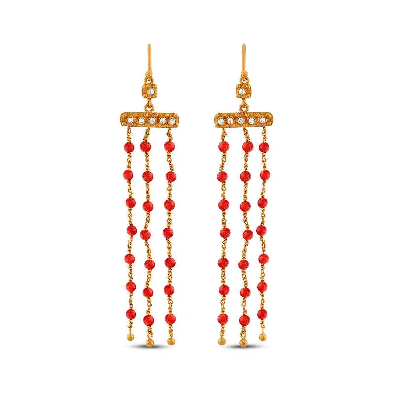 Coral Chandelier Earrings