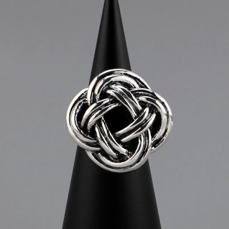 Chunky Silver Knot Statement Ring