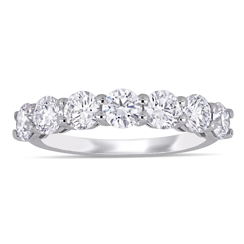 Created Forever 1 3/4ct TW Lab Grown Diamond Semi-Eternity Anniversary Band 14k White Gold