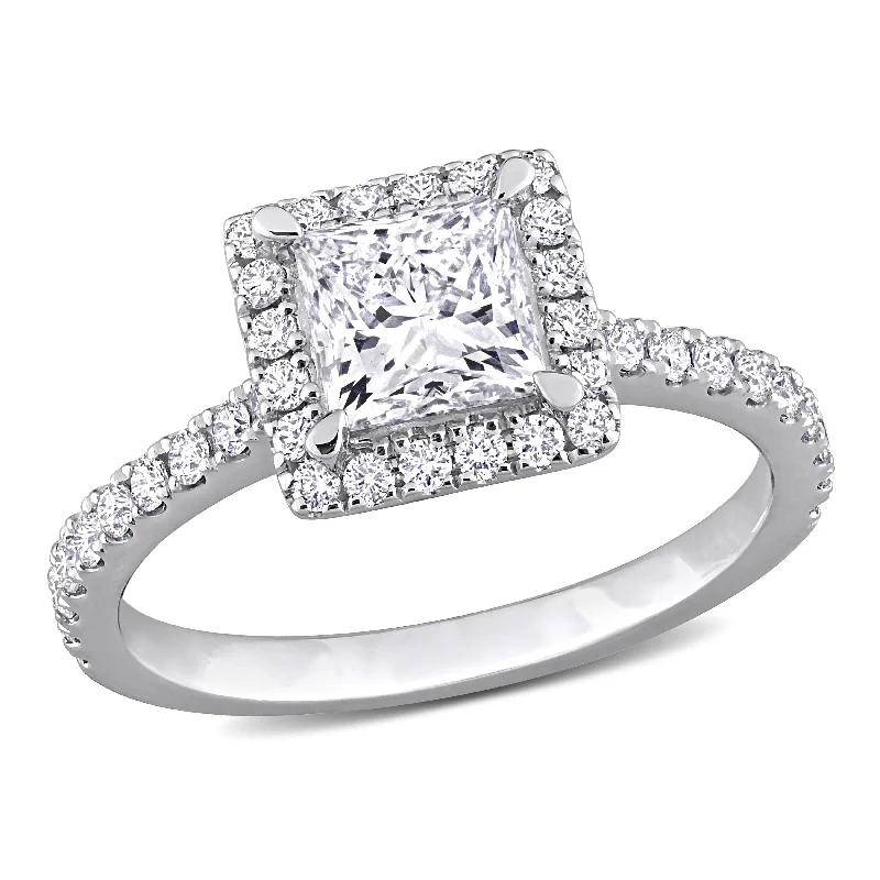 Created Forever 1ct TDW Oval-Cut Lab-Grown Diamond 3-stone Ring 14k White Gold