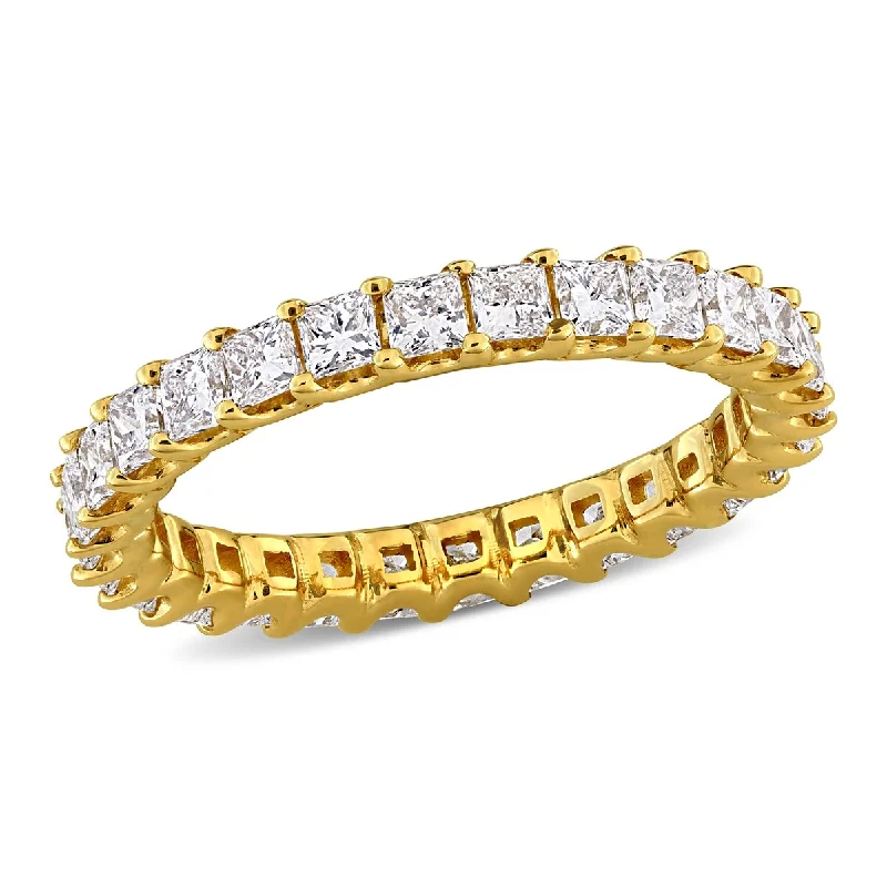 Created Forever 2ct TW Princess-Cut Lab-Grown Diamond Eternity Ring in 14k Yellow Gold