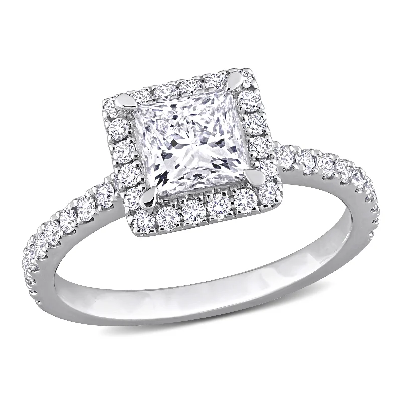 Created Forever 3 1/6ct TDW Oval-Cut Lab-Grown Diamonds Ring 14k White Gold