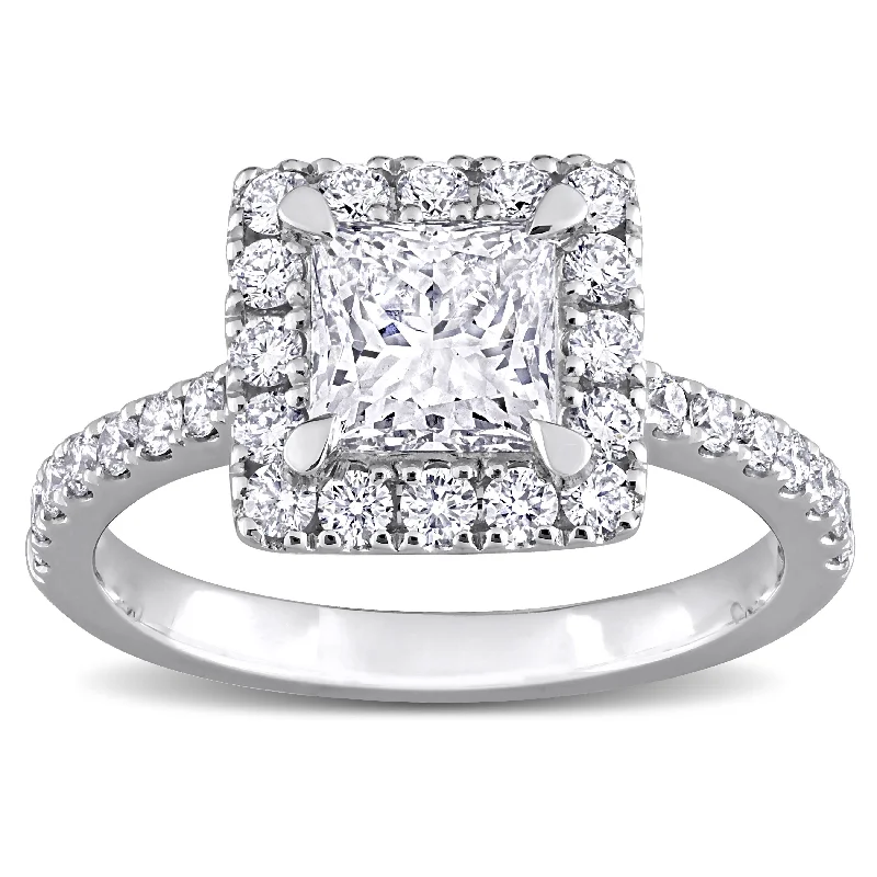 Created Forever 4 1/3ct TDW Princess-Cut Lab-Grown Diamond Ring 14k White Gold