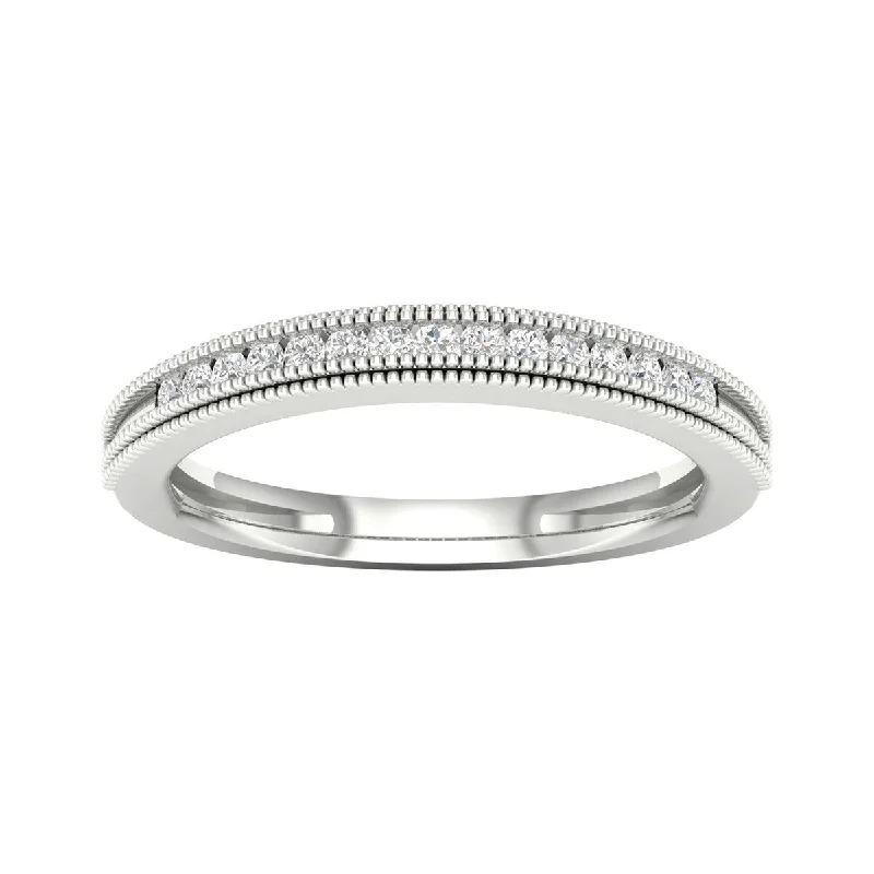 De Couer 10k Gold 1/8ct TDW Diamond Wedding Band