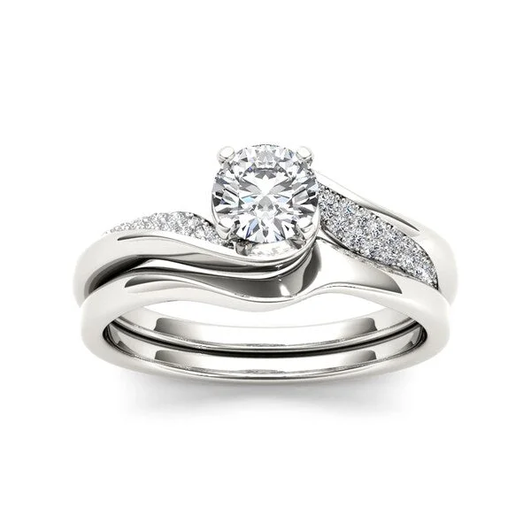 De Couer 14k White Gold 5/8ct TDW Classic Diamond Bypass Engagement Ring