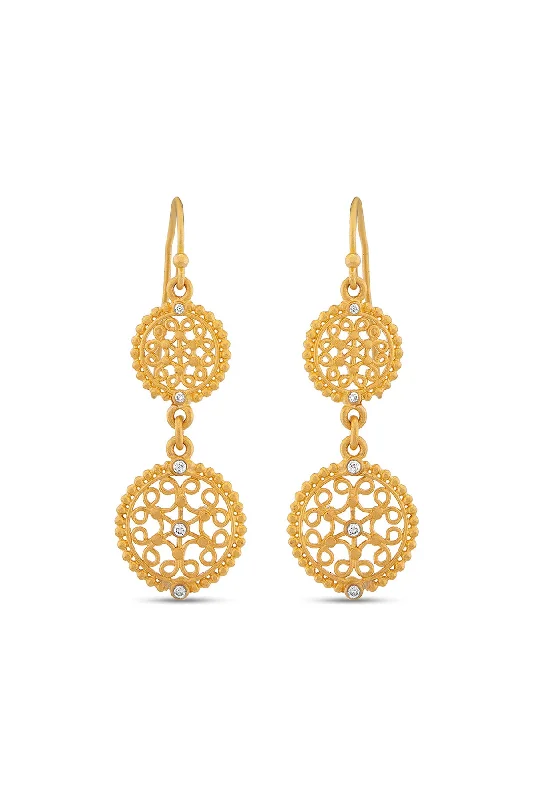 Double Filigree Medallion Earrings