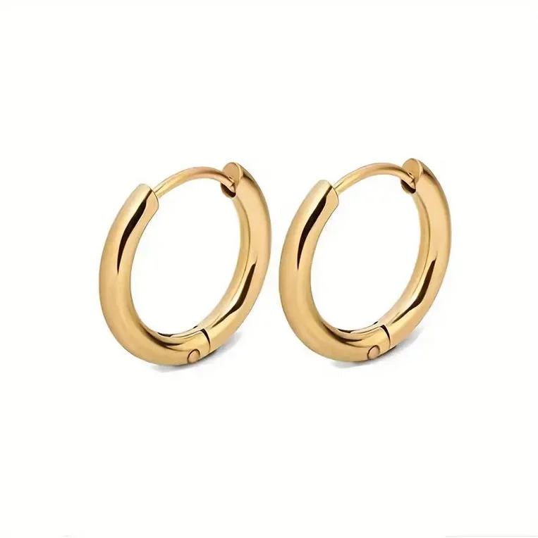 Gold Hinge Hoop Earrings (1 pair) - ER10A