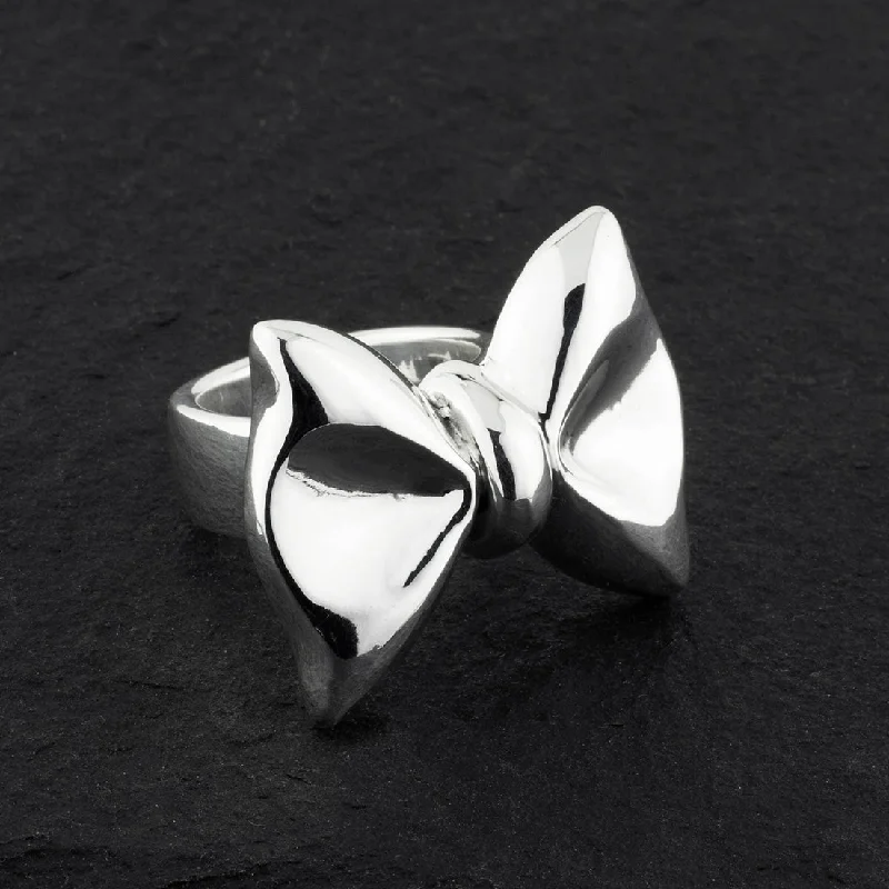 Large Sterling Silver Bow Ring