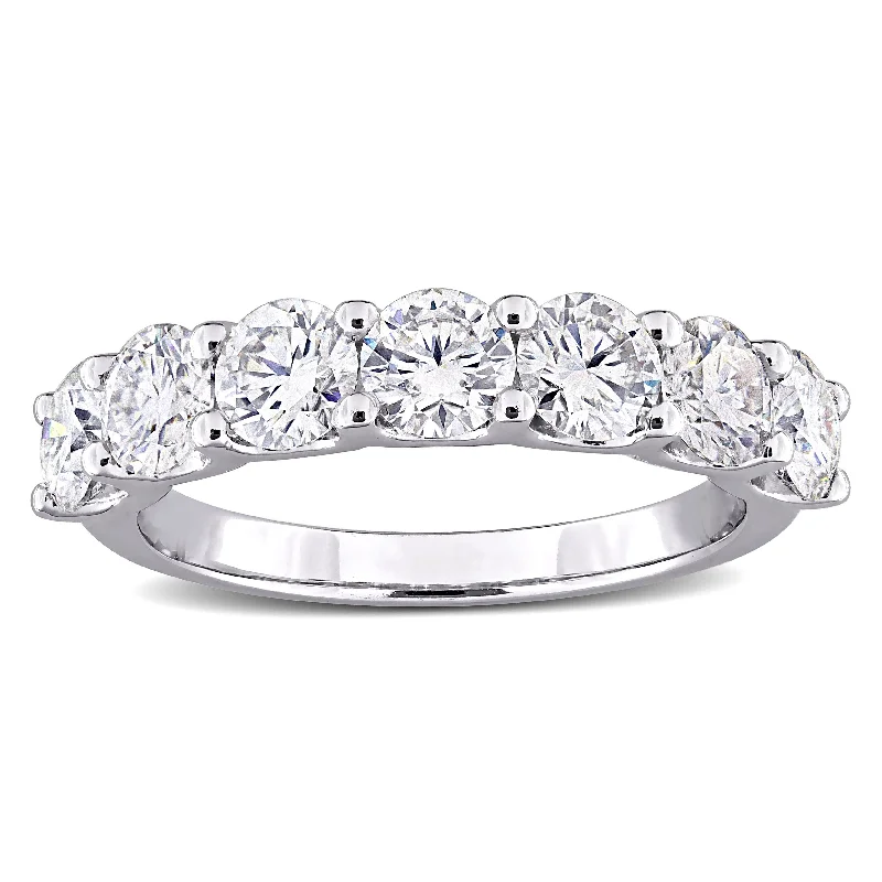 Miadora 3 1/2ct DEW White Created Moissanite Semi-Eternity Ring in Sterling Silver