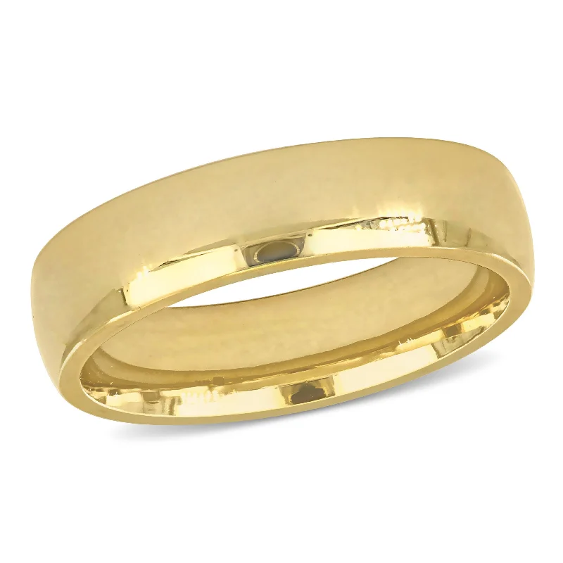 Miadora Mens 5.5 mm Polished Finish Comfort Fit Wedding Band in 14k Yellow Gold