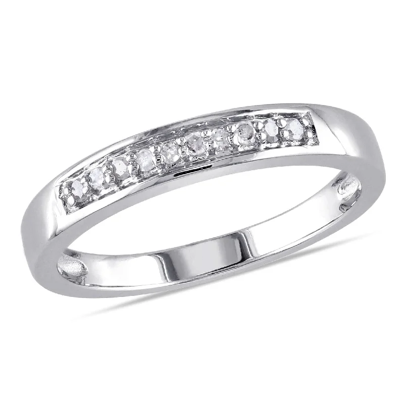 Miadora Sterling Silver 1/10ct TDW Diamond Anniversary Band