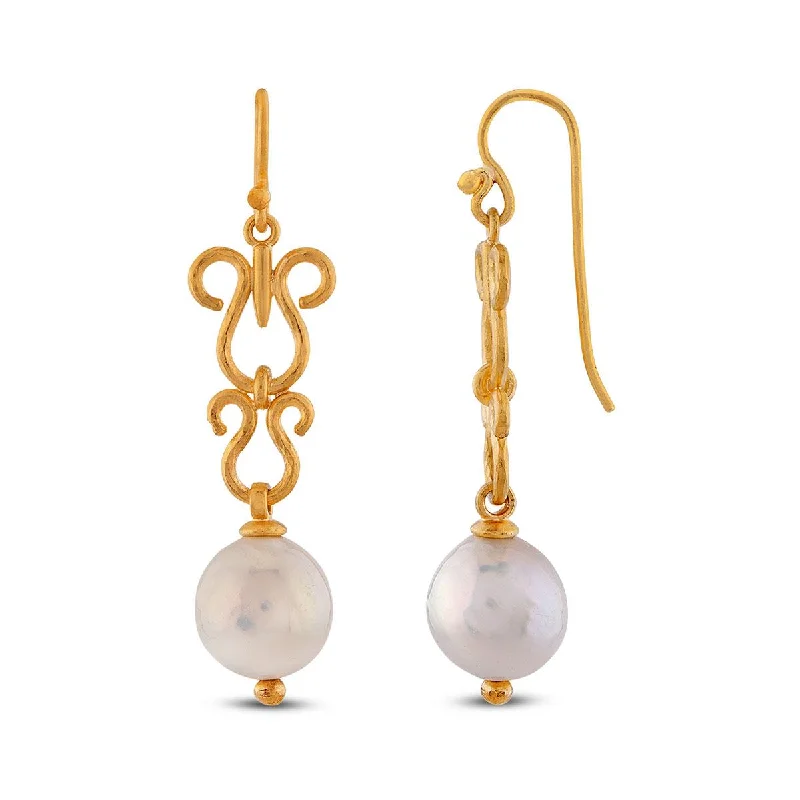 Pearl Scrollwork Earrings