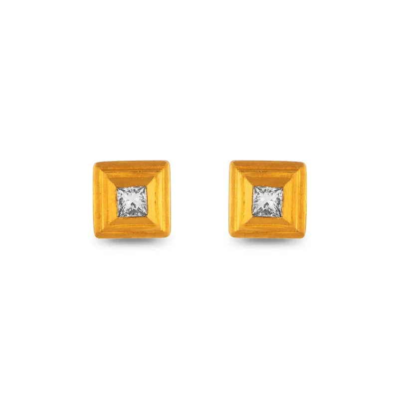 Princess Cut Diamond Stud Earring