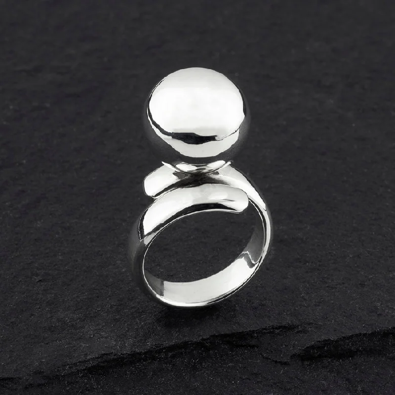 Sterling Silver Big Single Ball Ring