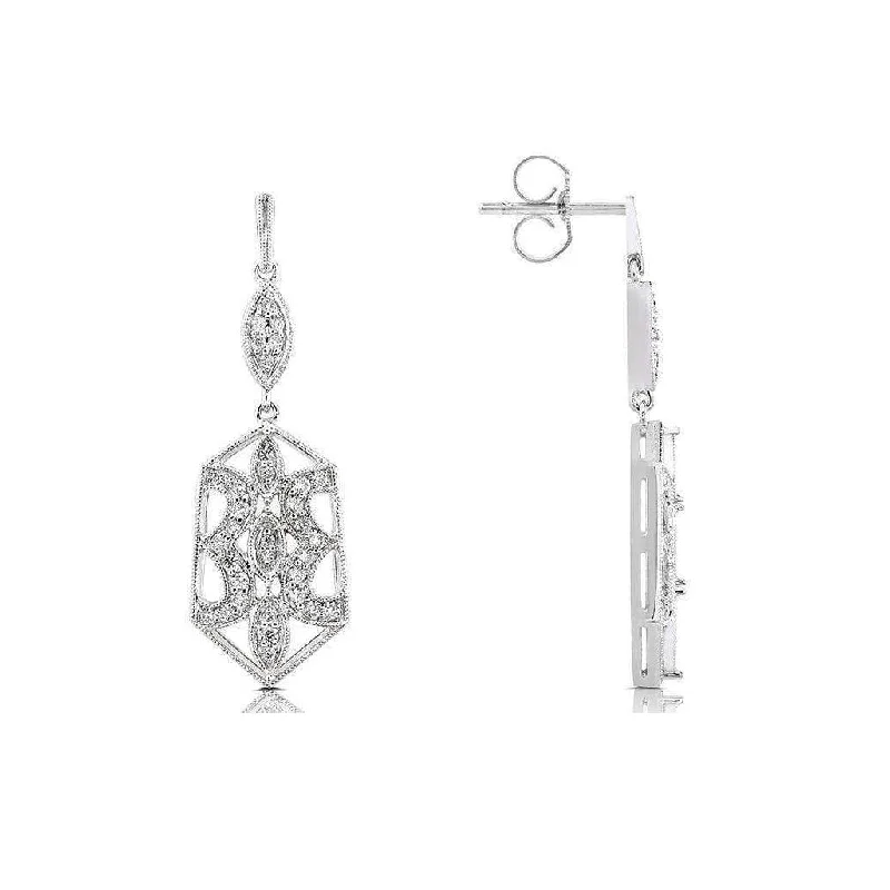 Diamond Earrings 1/2 Carat (ctw) in 14k White Gold