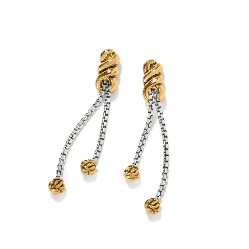 Interlok Twist Double Chain Post Drop Earrings