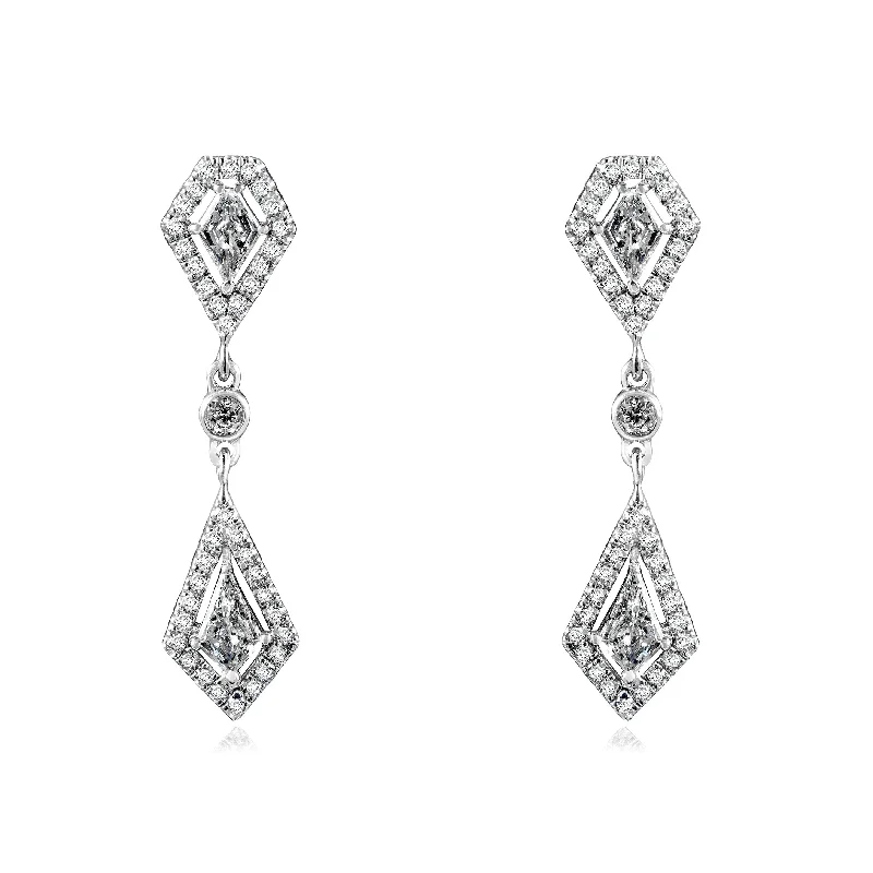 Kite-cut Diamond Dangles