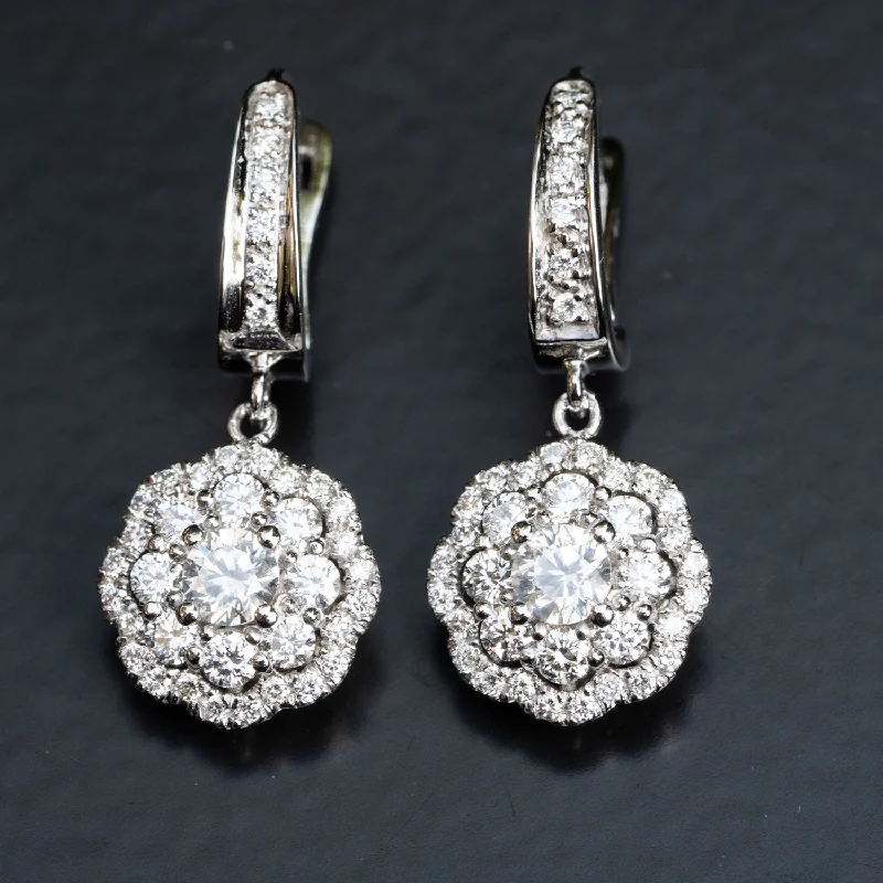 Mor - Diamond Earrings, 1.80 natural diamond D - F  VS