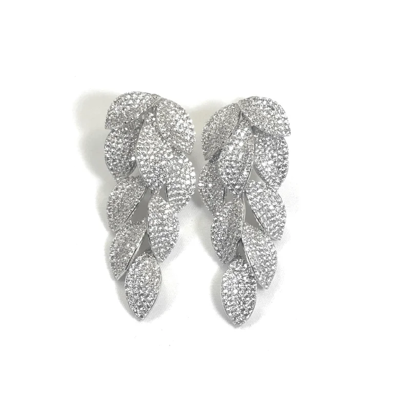 Pave' Falling Leaves Earrings