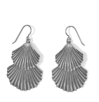 Silver Shells Two Tier French Wire Earrings