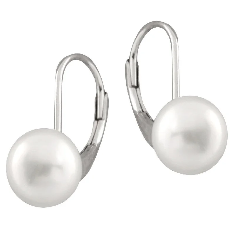 Sterling Silver Freshwater Pearl Leverback Earrings