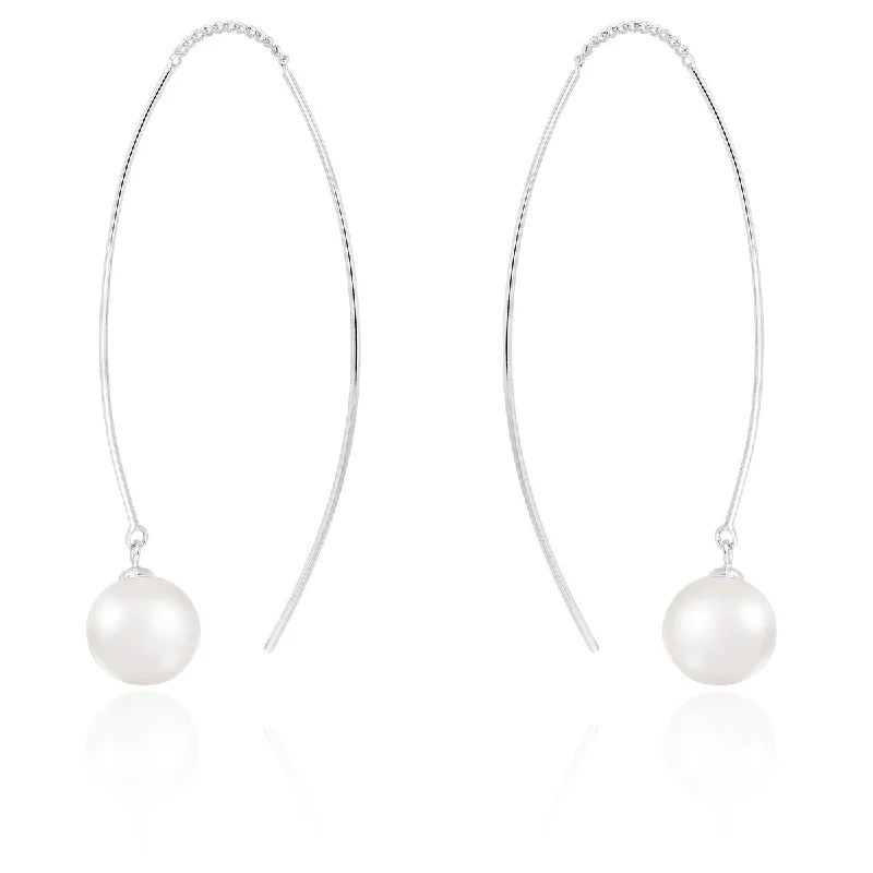 Threader Wire Pearl Earrings