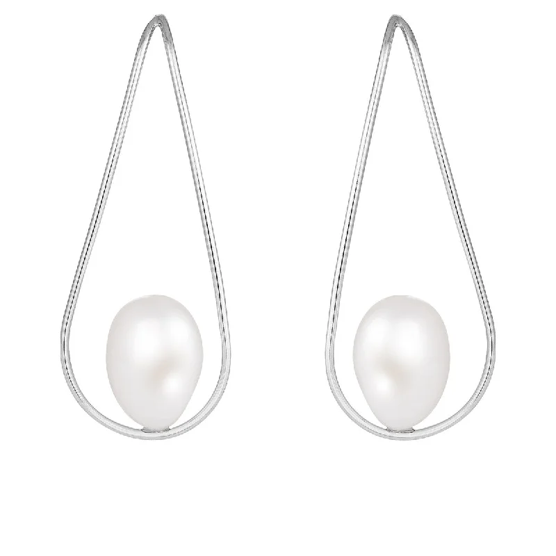 Threader Wire Pearl Earrings